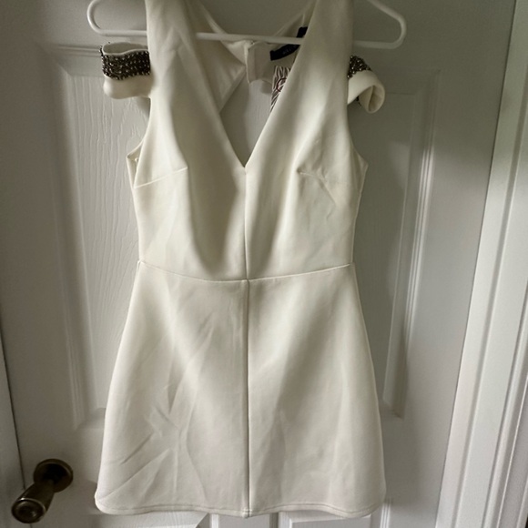 Ark & Co White Sleeveless Sheath Mini Dress V-Neck - Picture 1 of 10